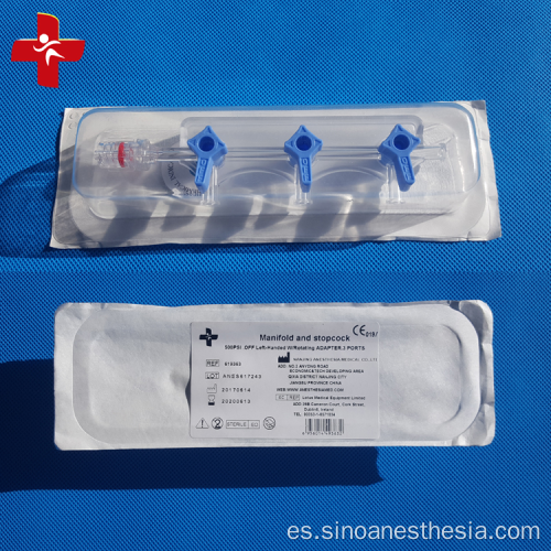 Colector médico de 3 válvulas para kit de angiografía colector